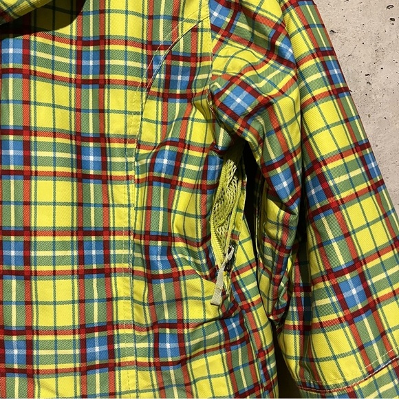 Burton Womens Size M Dryride Activity Jacket Yellow Plaid Hooded Vented Arms - Picture 6 of 11